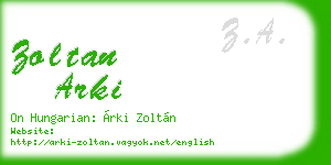 zoltan arki business card